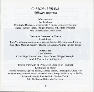 Messe des Fous - Officium lusorum - Carmina Burana - Millenarium - Psallentes, with Hendrik Vanden Abeele